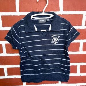 Mexx | light knit short sleeve navy blue polo shirt | size 2
